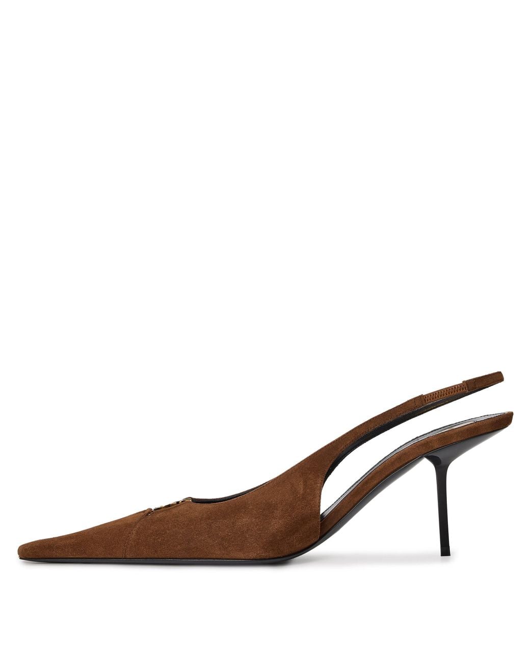 Saint Laurent Brown Solid Color High Heels