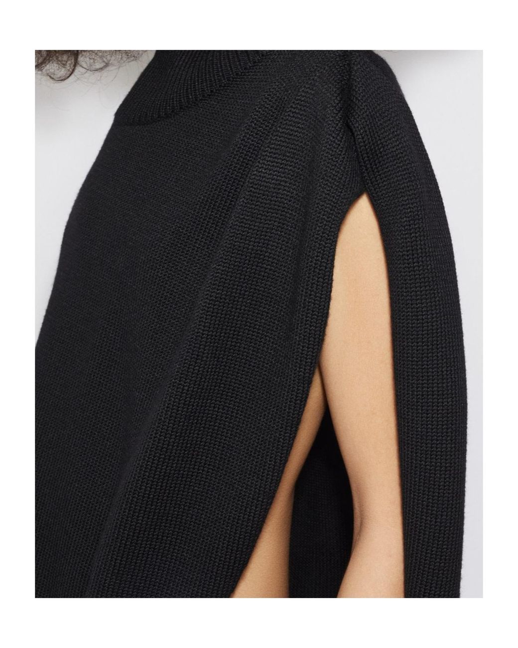 Alaïa Blue Alaïa Knitted Asymmetrical Cape Jumper