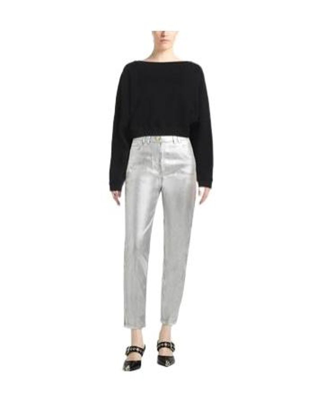 Saint Laurent Black Off-Shoulder Drop Shoulder Long Sleeve Top