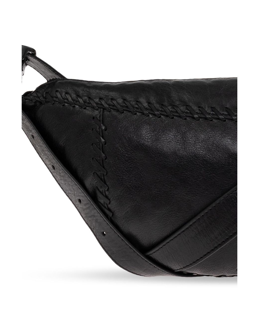 AllSaints Black Esme Whipstitch Shoulder Bag