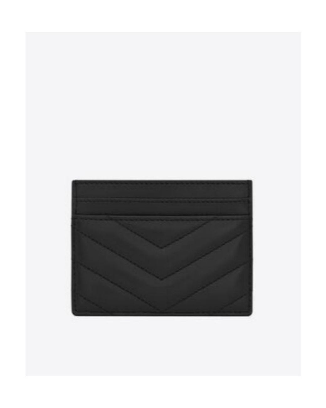 Saint Laurent Black Cassandre Matelassé Card Case