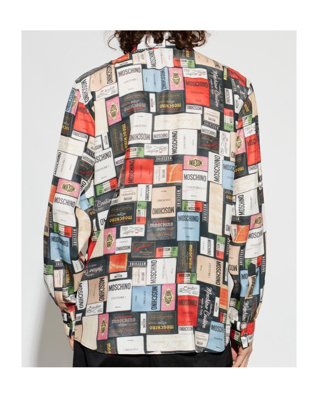 Moschino White Printed Long-Sleeved Shirt for men