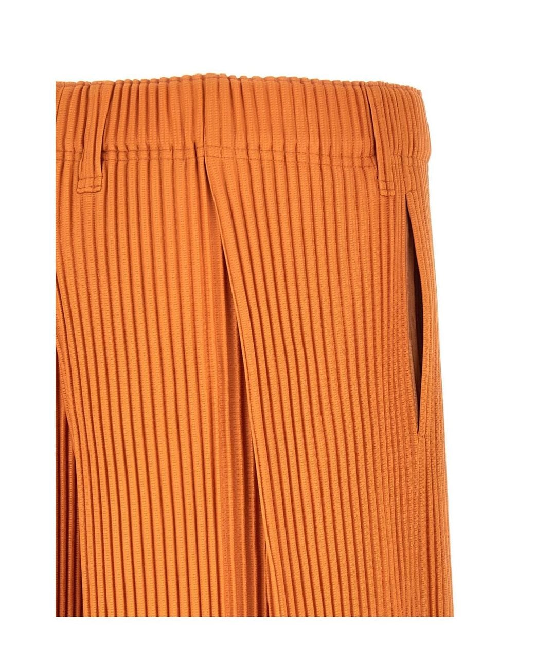 Homme Plissé Issey Miyake Orange Homme Plissé Issey Miyake Tailored Pleats 2 Bermuda Shorts for men