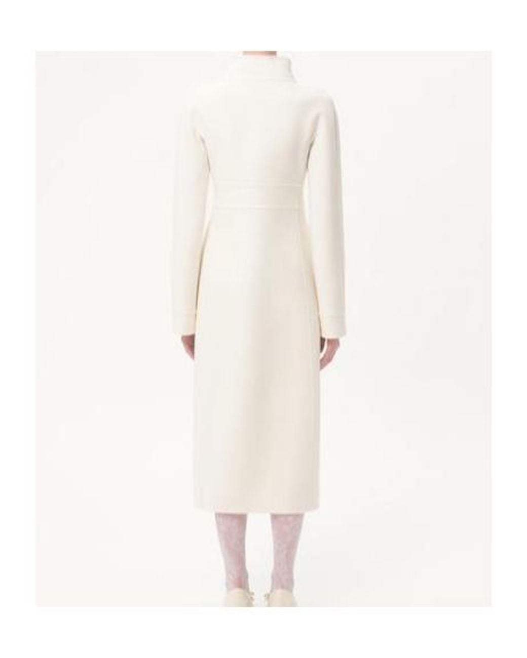 Valentino White Double-Breasted High Neck Coat