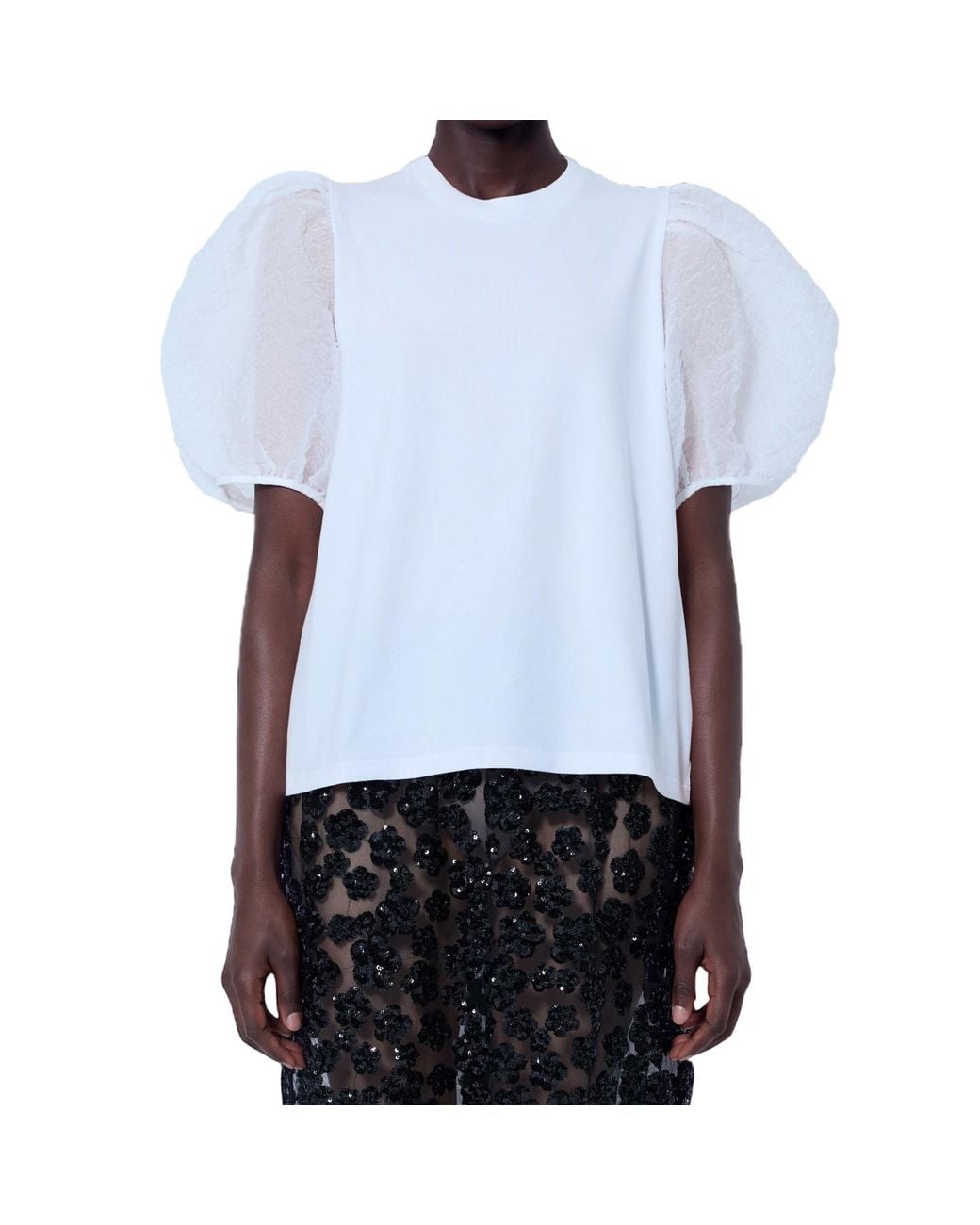 CECILIE BAHNSEN White Short-Sleeved Top