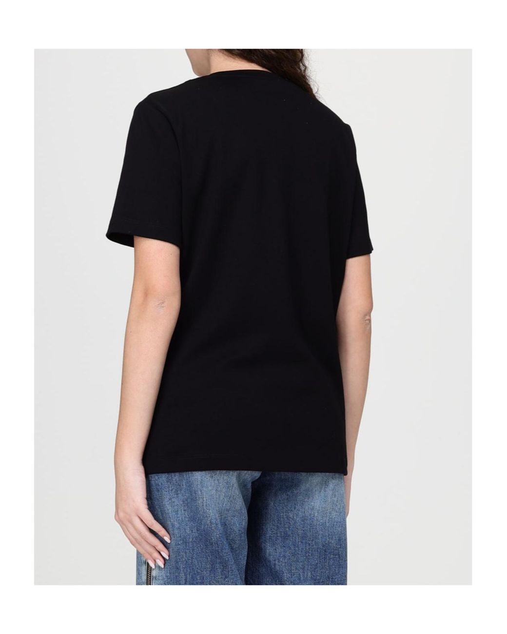 Elisabetta Franchi Black Loose Fit Crewneck T-Shirt