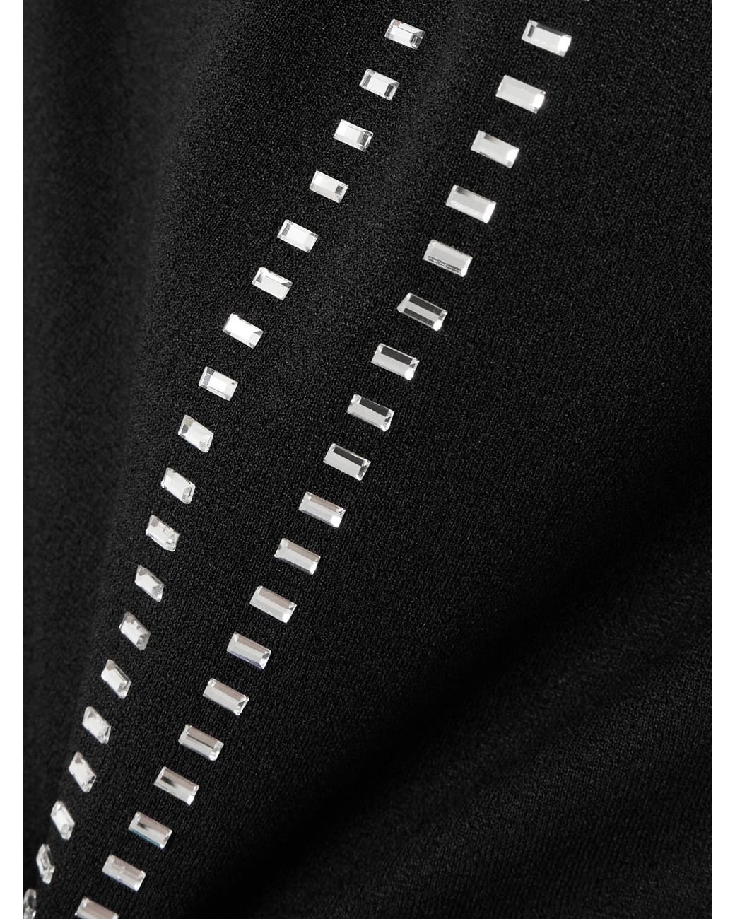 The Attico Black Crystal-Embellished Jersey Mini Dress
