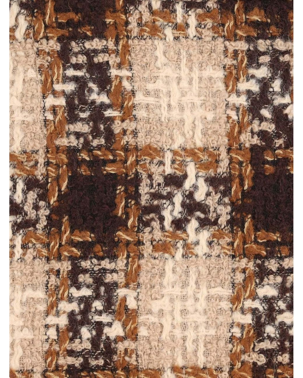 Saint Laurent Brown Checked Tweed Mini Skirt