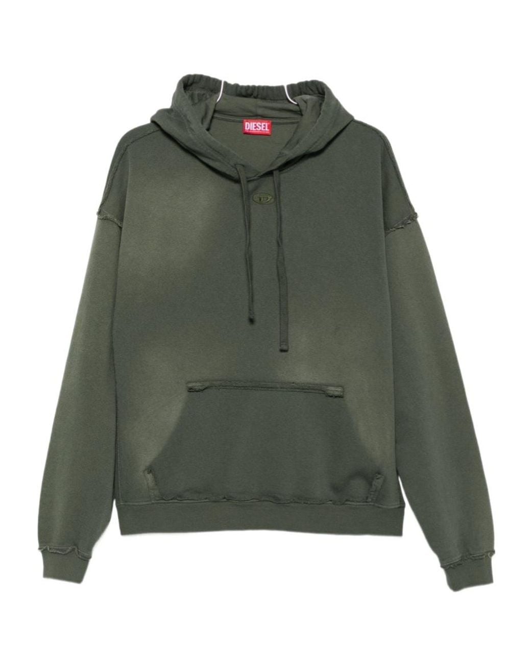 DIESEL Green Pock Distressed Hoodie for men