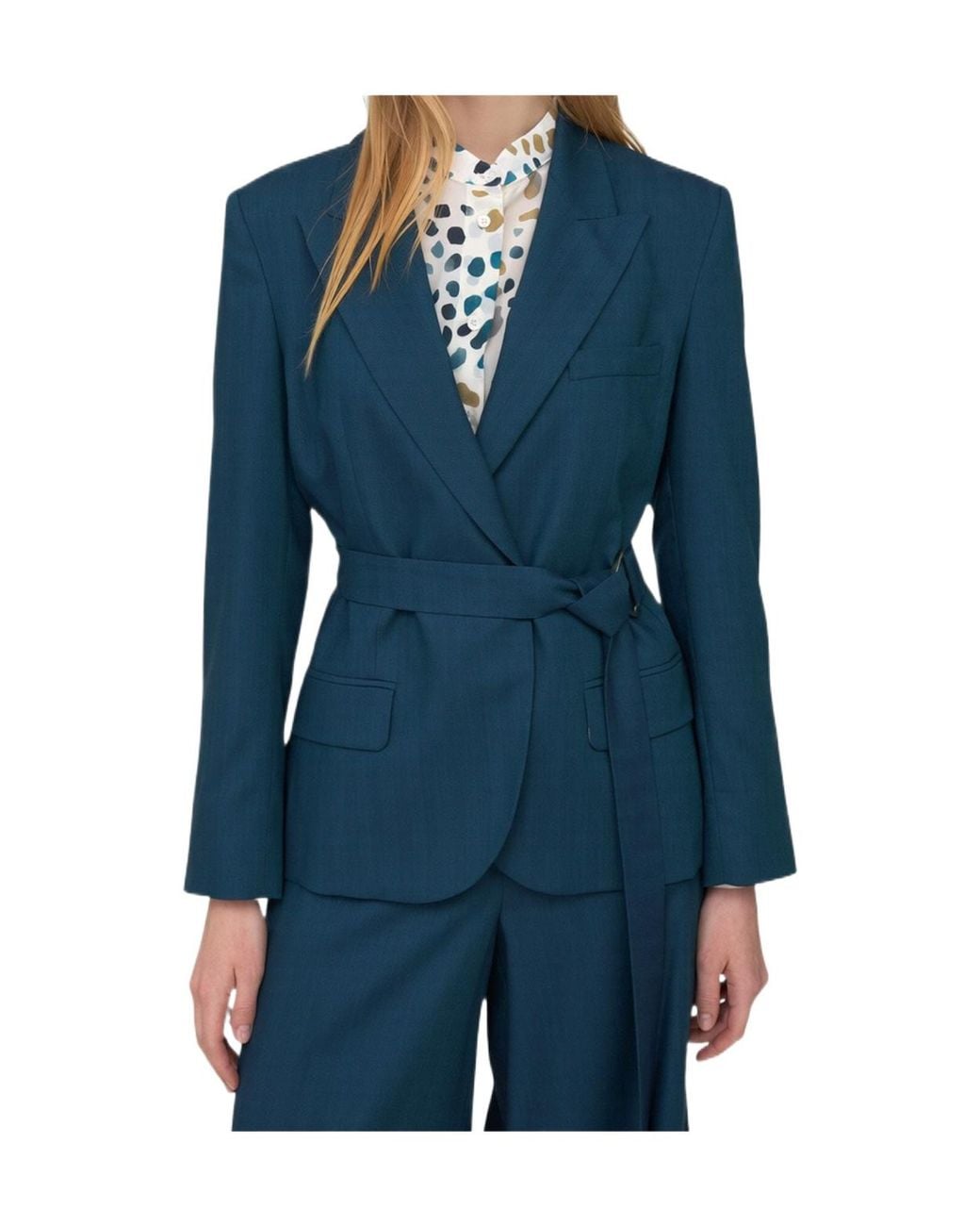 Marella Blue Belted Jacket