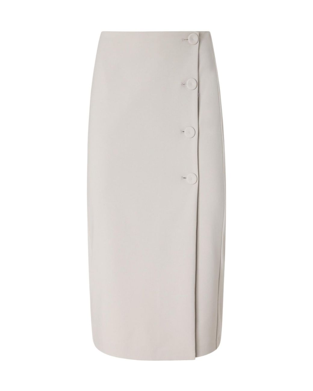 Pinko White Button-Detail Skirt