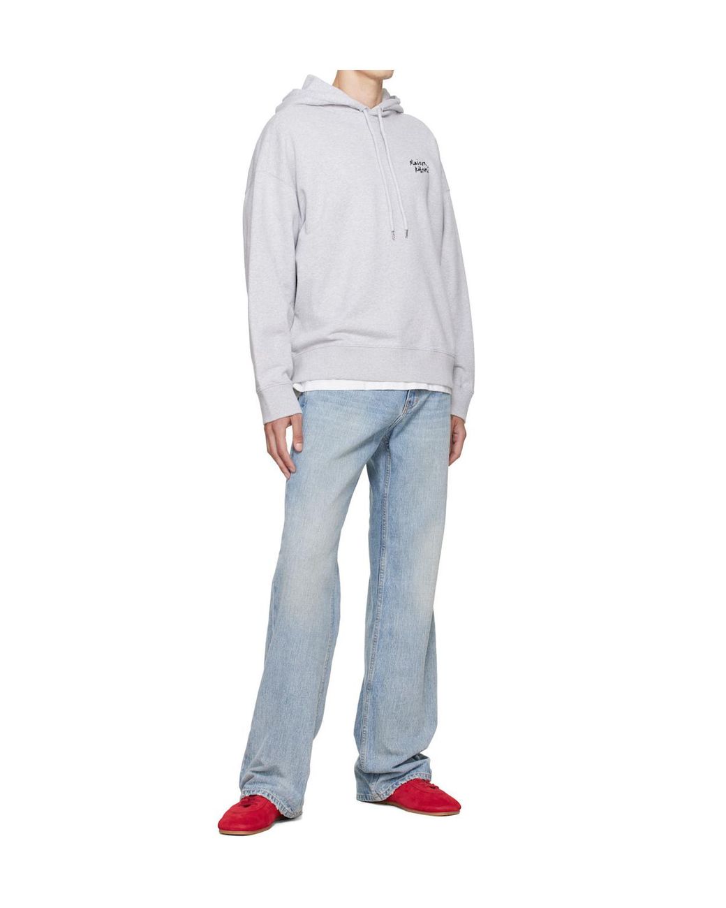 Maison Kitsuné Blue Handwriting Oversized Hoodie for men