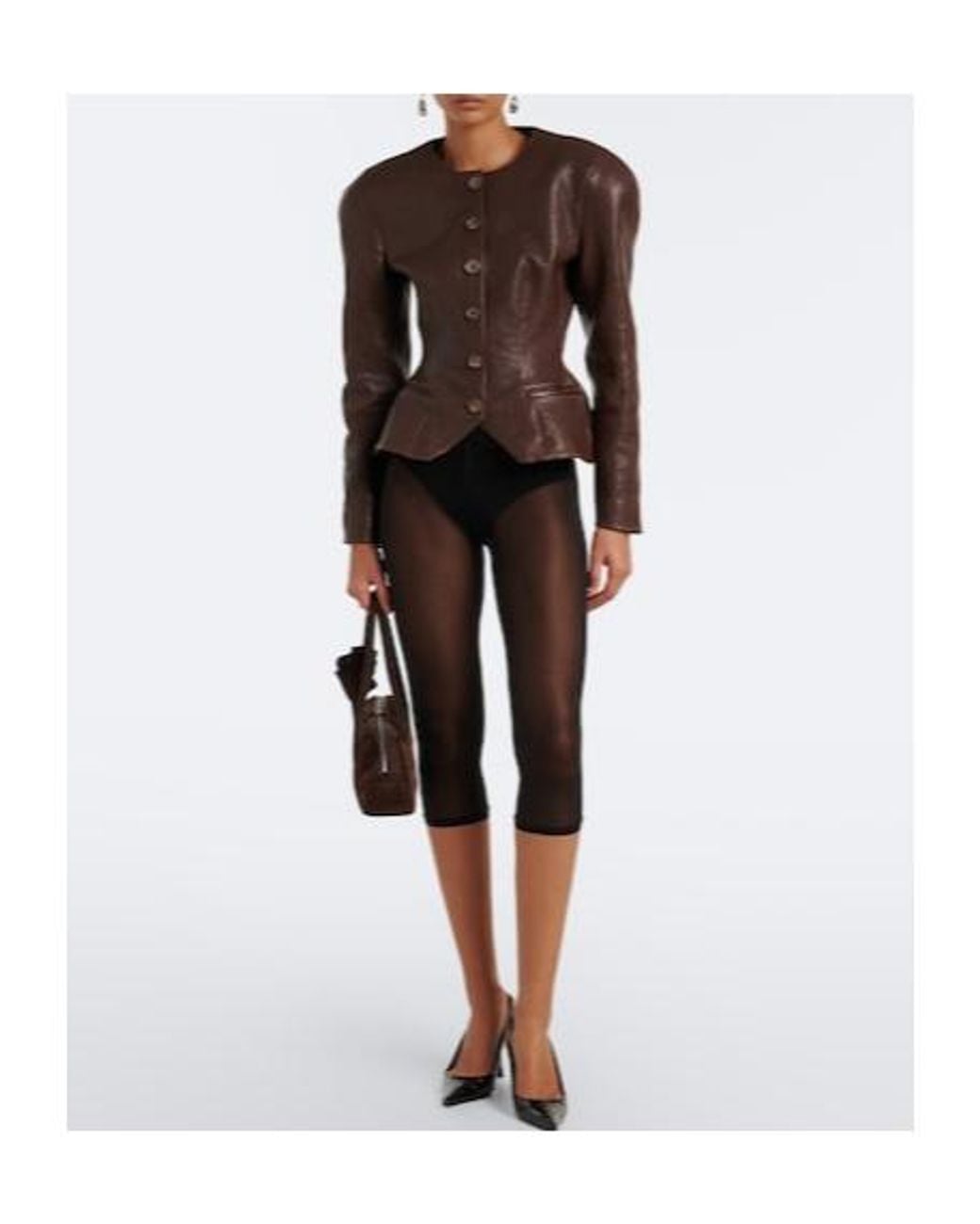 Magda Butrym Black Sheer Capri Pants And Briefs Set