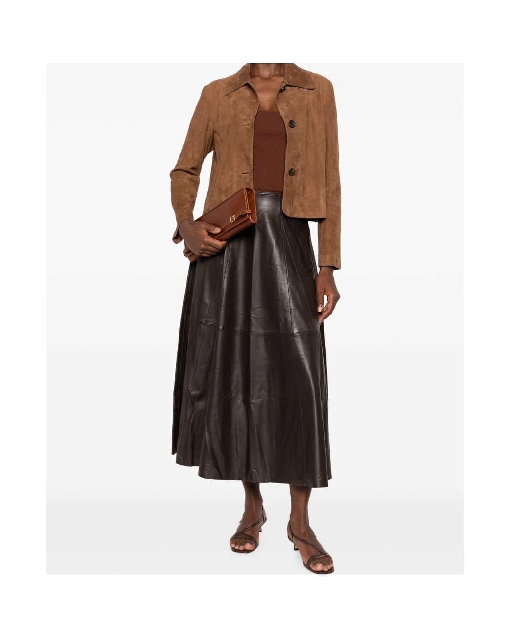 Arma Brown Suede Button-Front Jacket