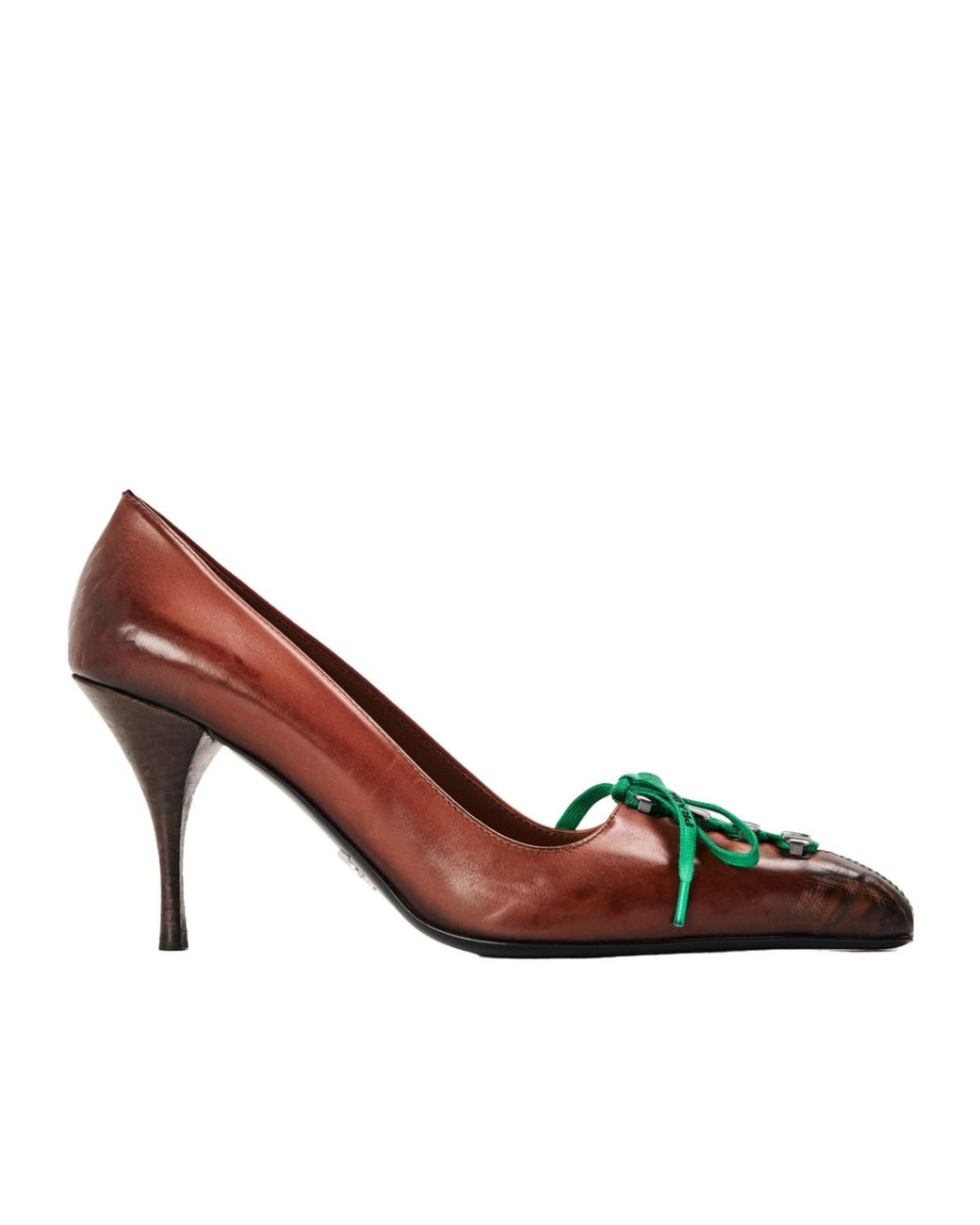 Prada Brown Slipon Pointedtoe Pump