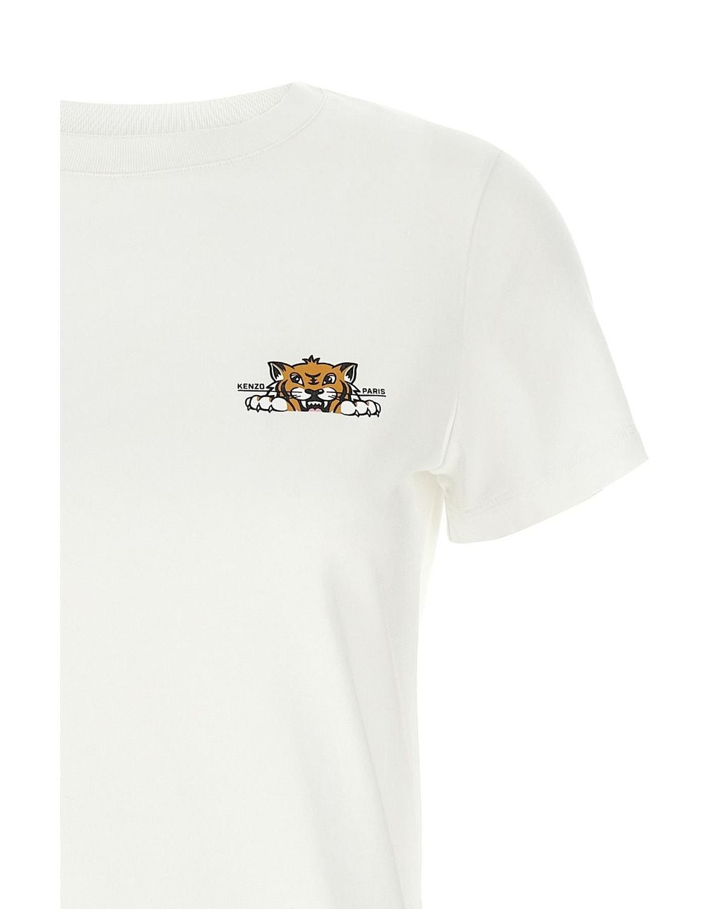 KENZO White Happy Tiger Crewneck T-Shirt