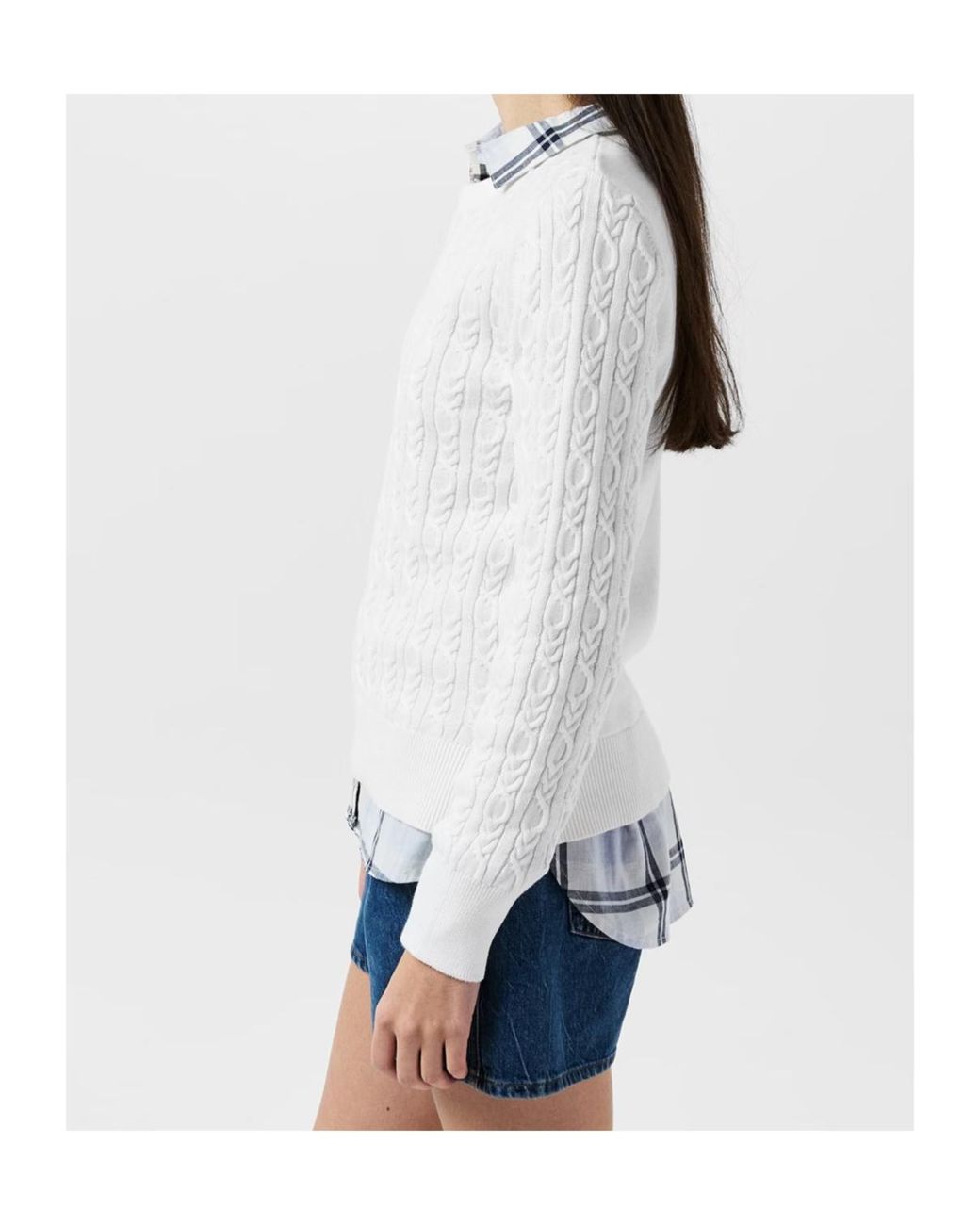 Barbour White Hampton Knit Sweater