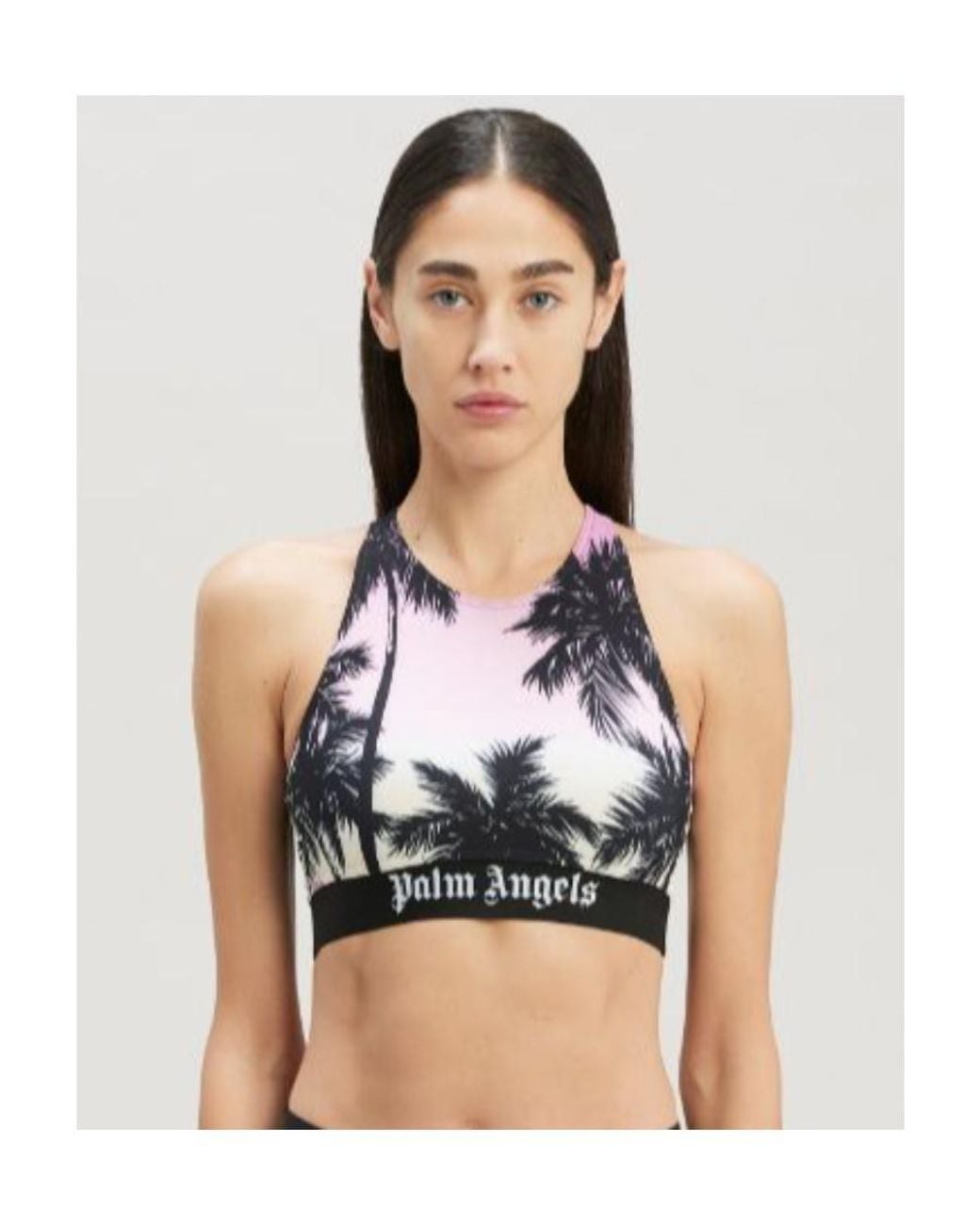Palm Angels Black Sunset Printed Sport Top