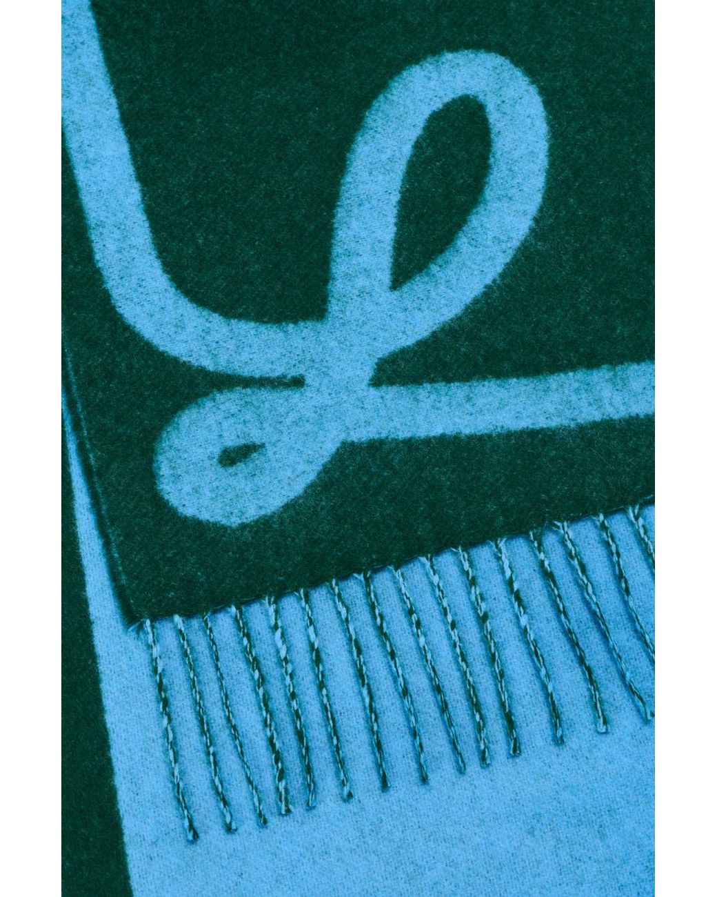 Loewe Blue Fringed-Hem Scarf for men