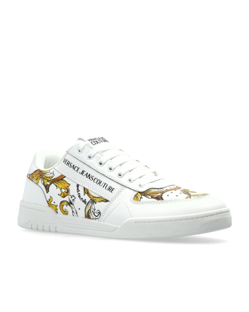 Versace Jeans White Couture Baroque Print Sneakers for men