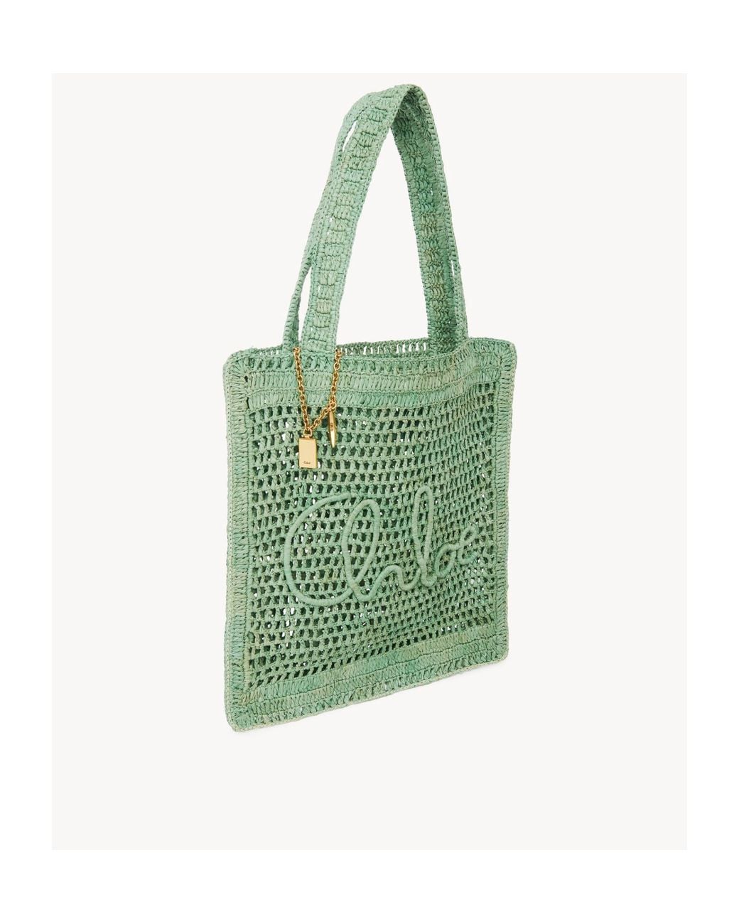 Chloé Green Chloé Summer Banana Logo Detailed Tote Bag