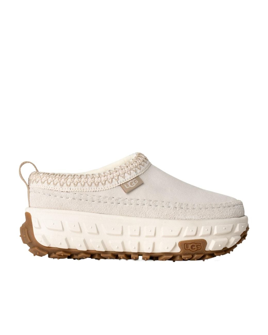 Ugg White Venture Daze Platform Contrast Stitched Slippers