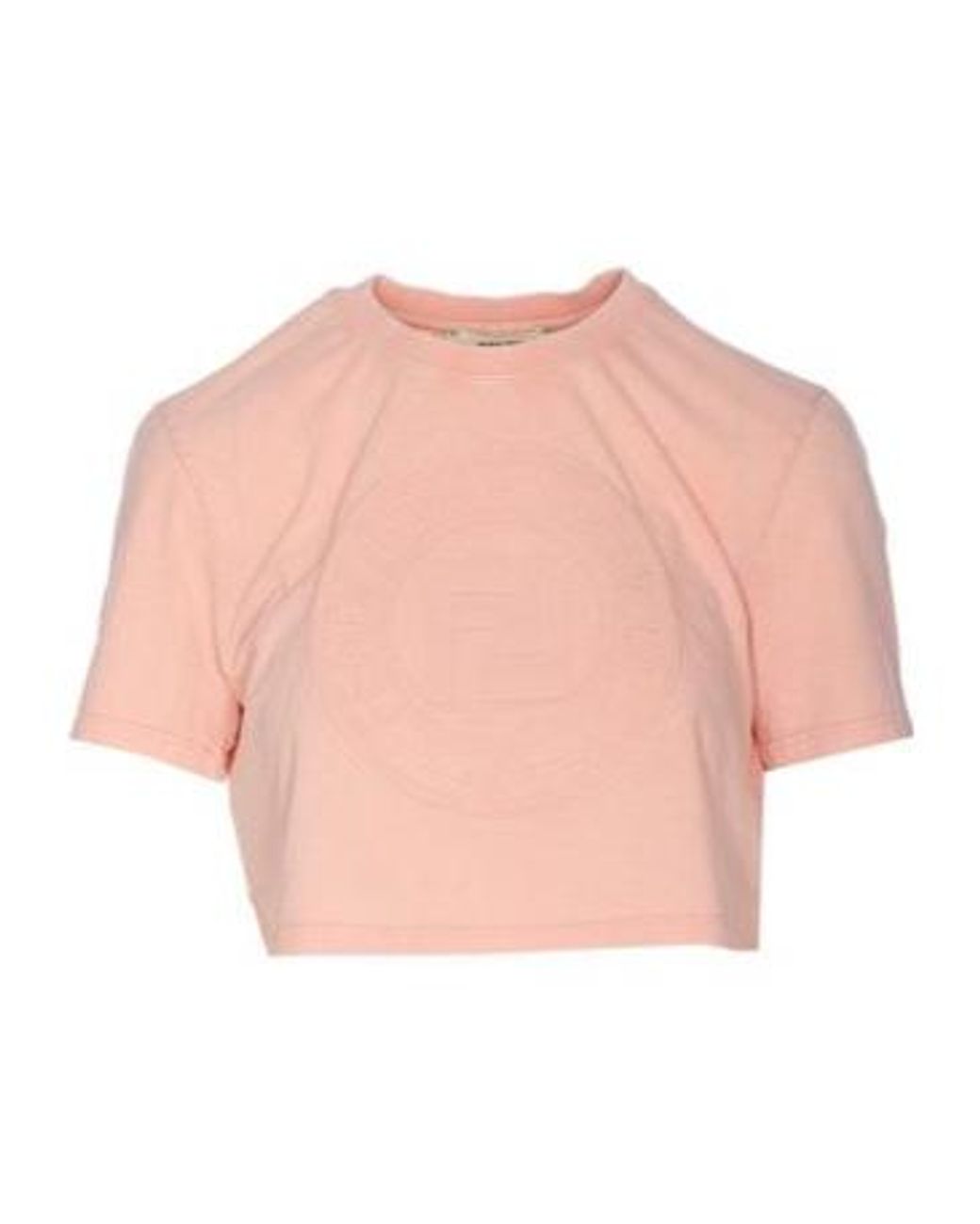 Fendi Pink Logo Detailed Cropped T-Shirt