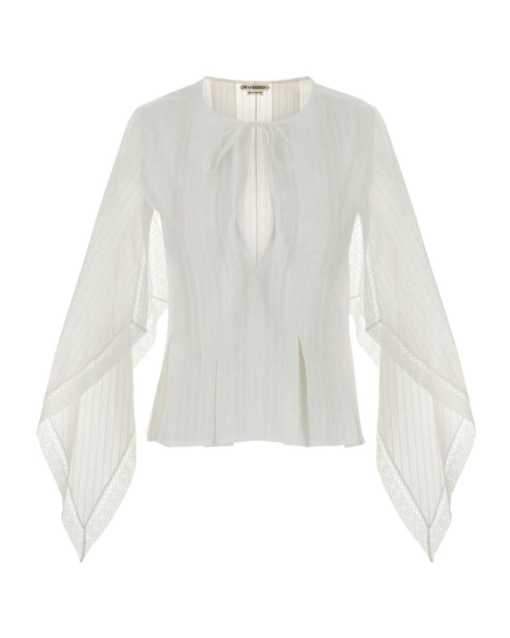 J.W. Anderson White Draped Sleeve Top