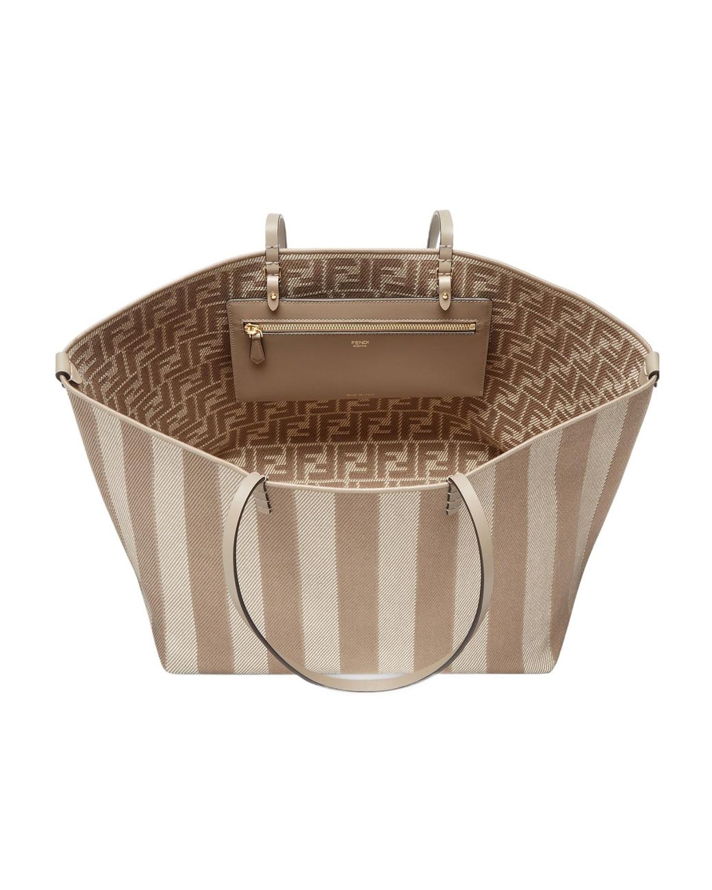 Fendi Natural Roll Striped Large Reversible Tote Bag