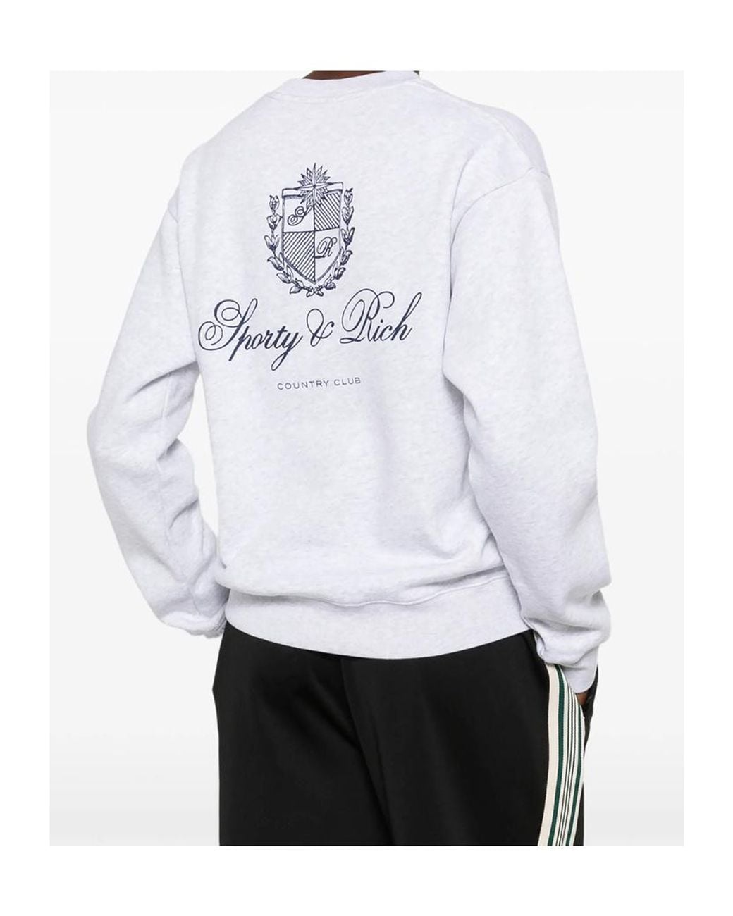 Sporty & Rich White Long-Sleeved Knit Top