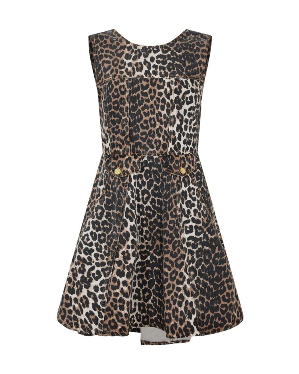 Ganni Black Printed Sleeveless Dress