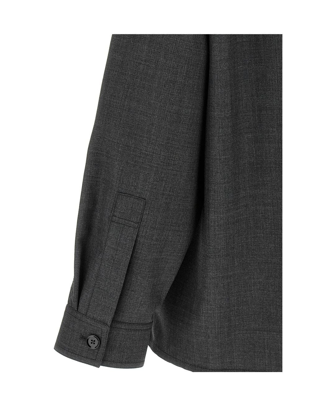 Lemaire Gray Long-Sleeved Button-Up Tailored Overshirt for men