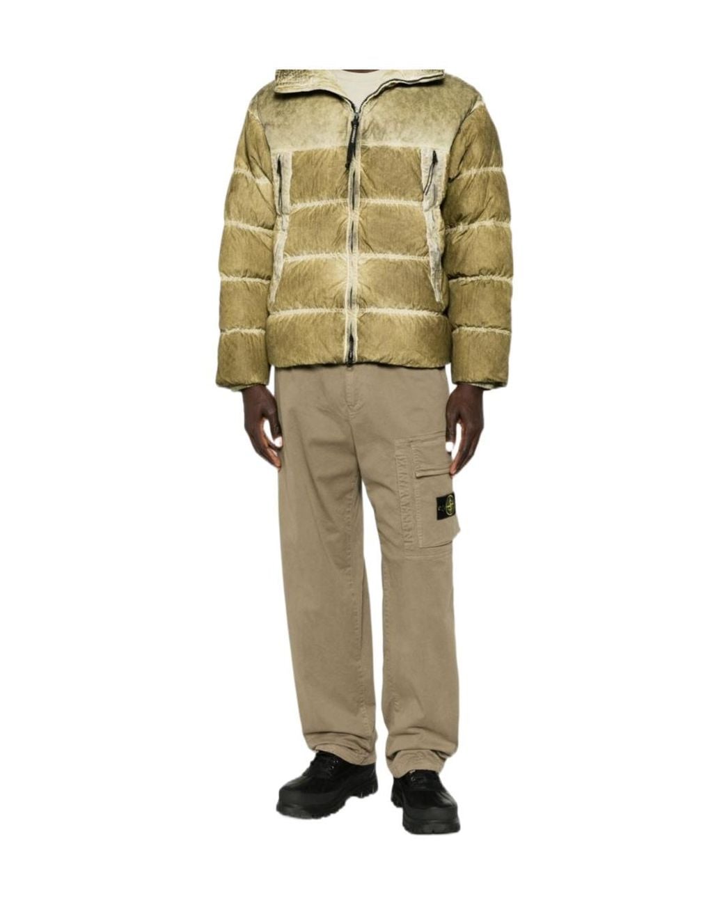C P Company Green Goggle Hooded Padded Jacket for men