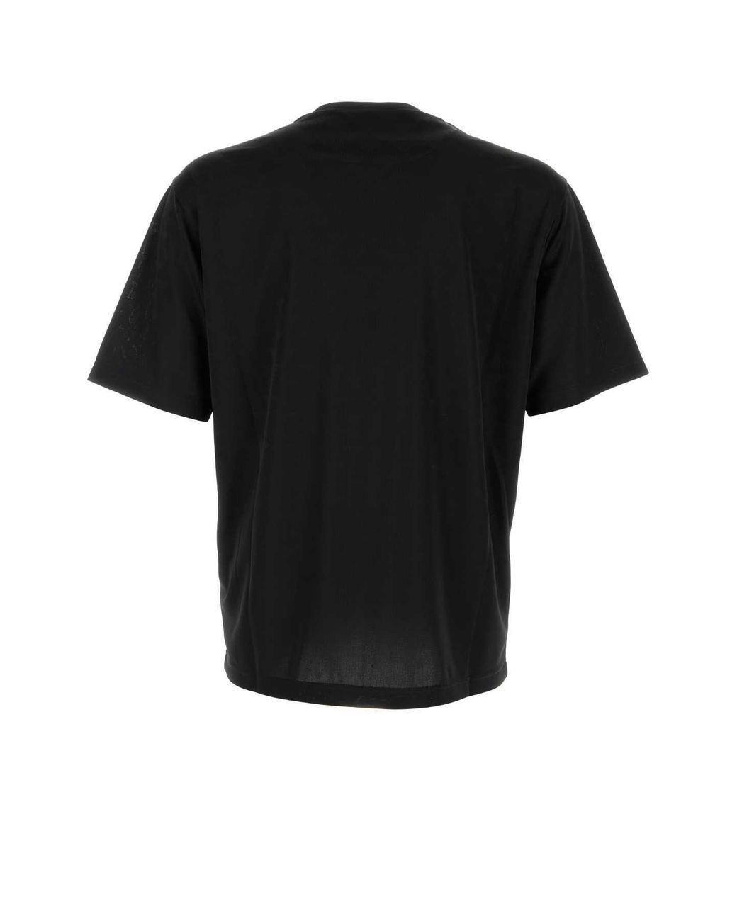 Prada Black All-Over Triangle Motif Crewneck T-Shirt for men
