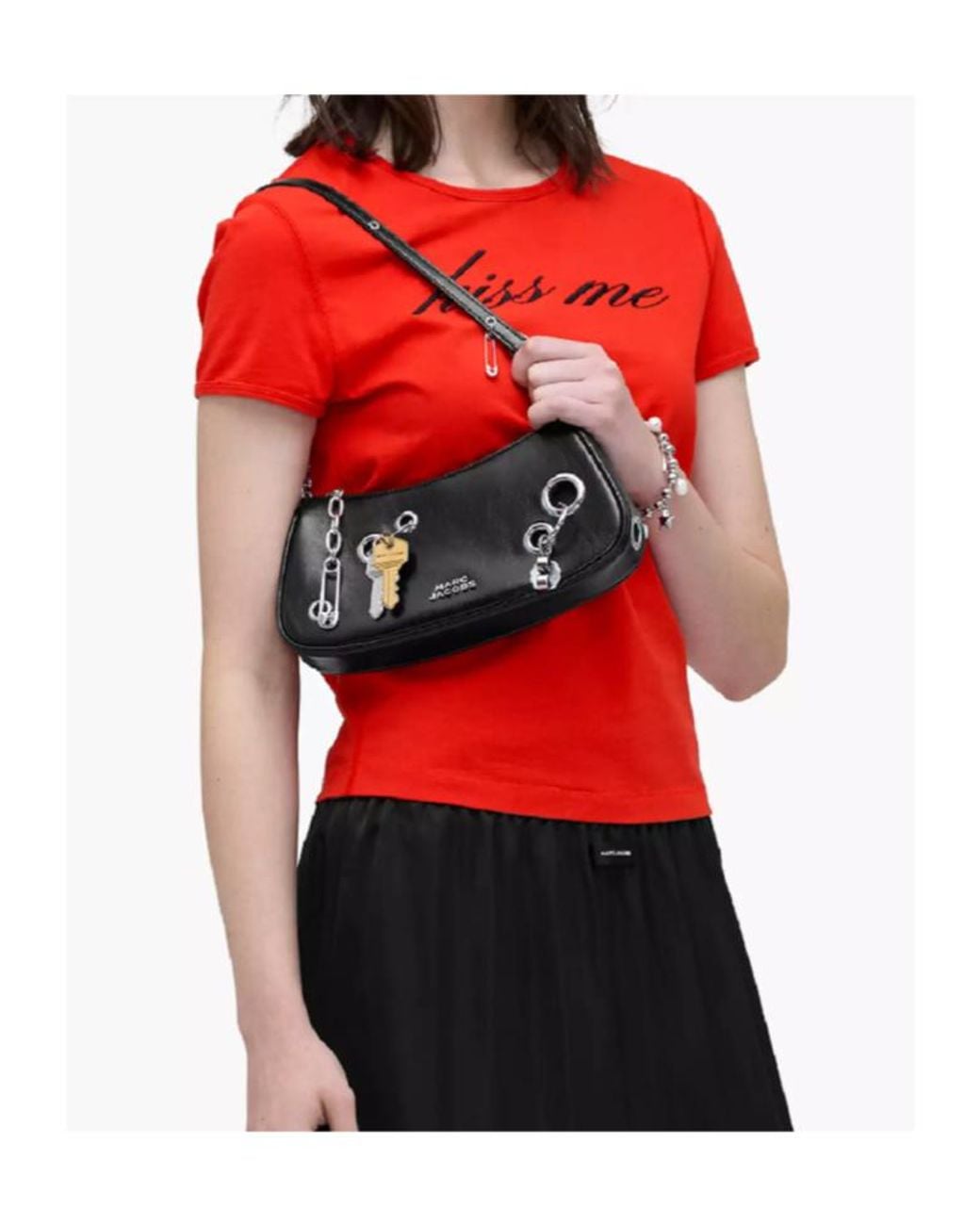 Marc Jacobs Black The Grommet Charm Shoulder Bag