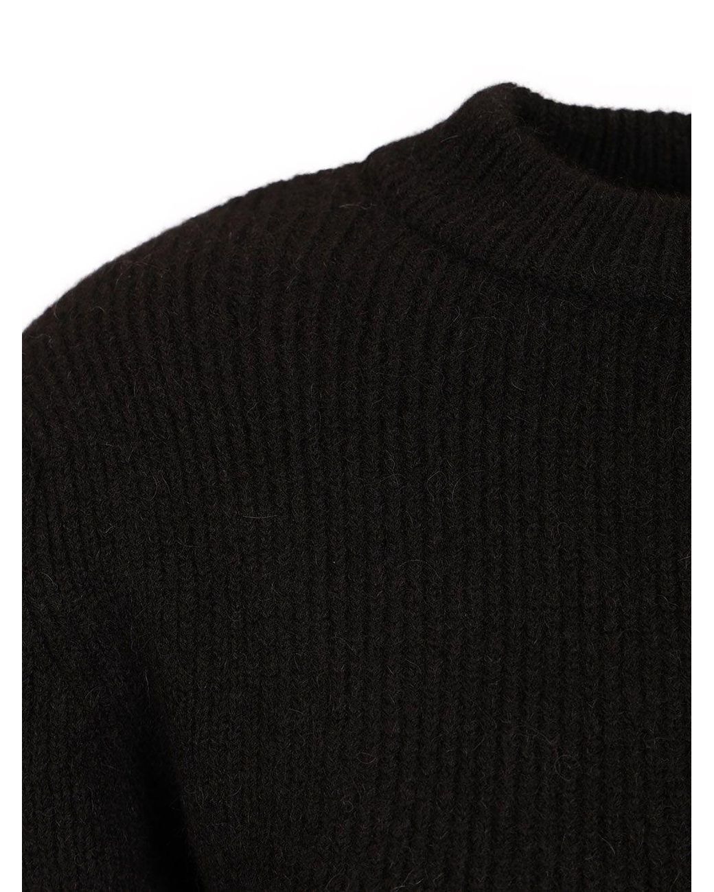 ROTATE BIRGER CHRISTENSEN Black Ruffle Peplum Knitted Sweater
