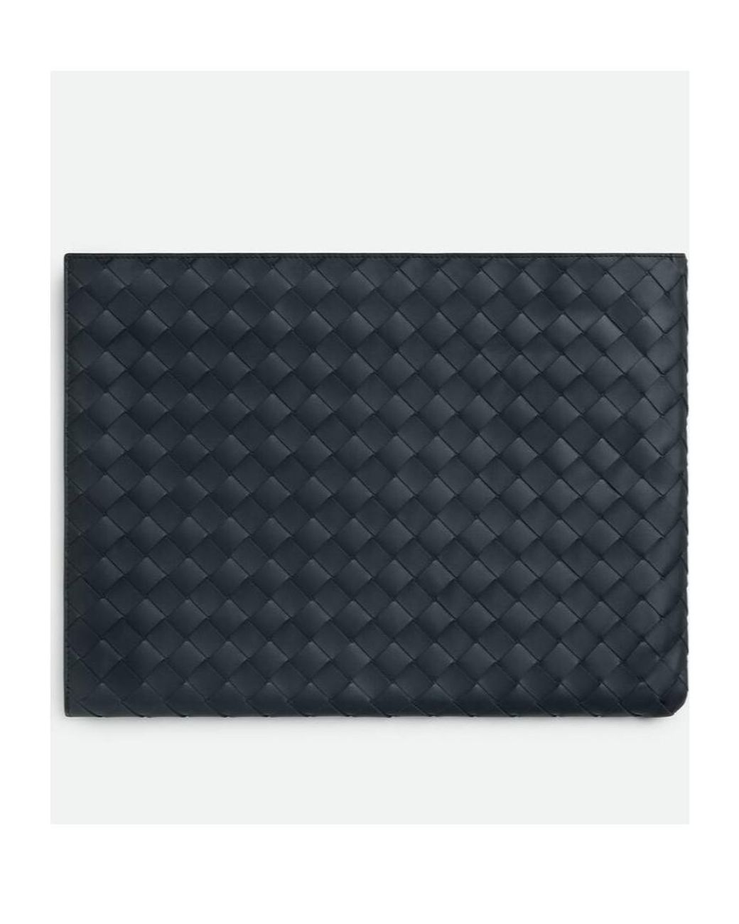 Bottega Veneta Blue Intrecciato Half Zipped Pouch for men