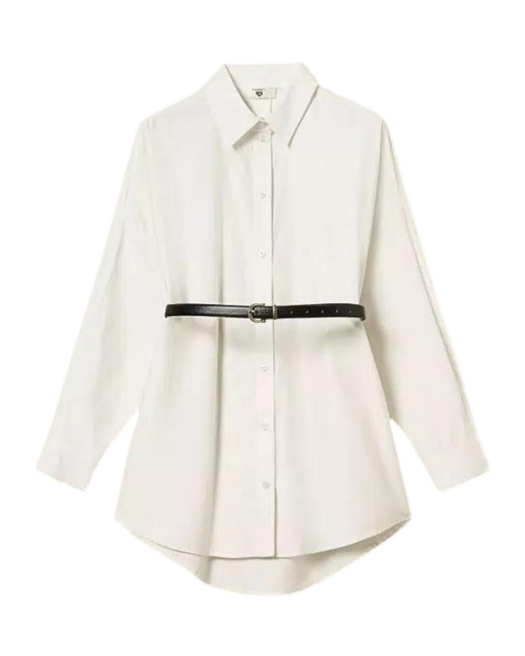Twinset White Belted Poplin Shirt