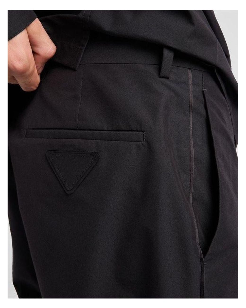 Prada Black Logo Detailed Tailored Trousers for men