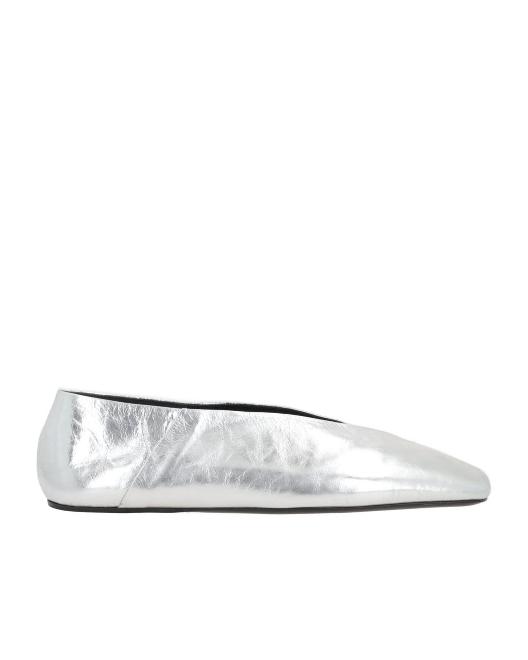 Jil Sander White Square Toe Ballerina Flat Shoes