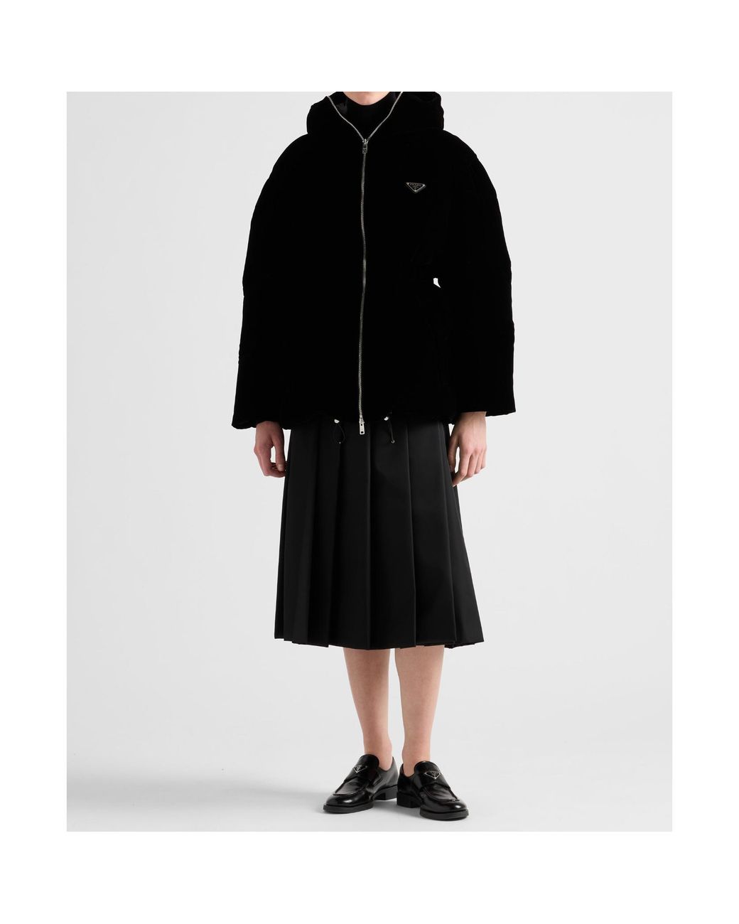 Prada Black Velvet Down Jacket