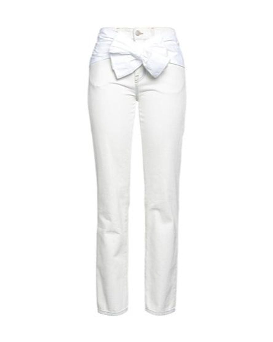 MM6 by Maison Margiela White Light-Colored Denim Skinny Pants