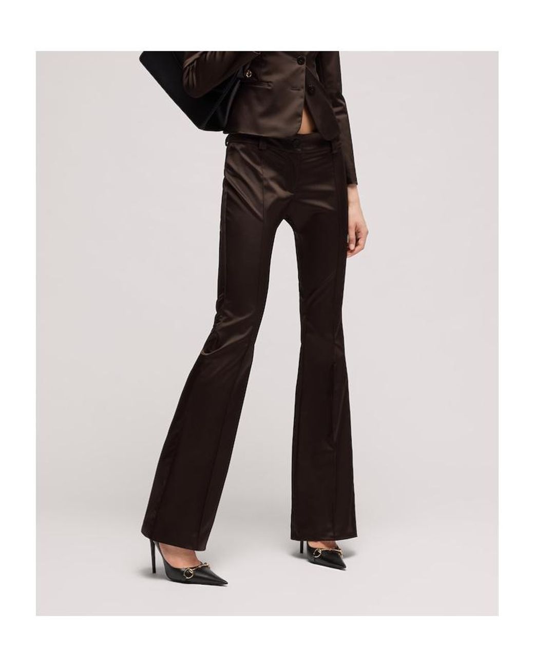 Gucci Gray Stretch Acetate Duchesse Pants