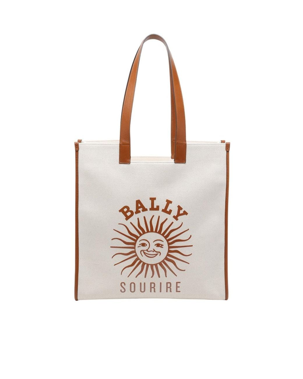 Bally White Sourire Logo Tote Bag