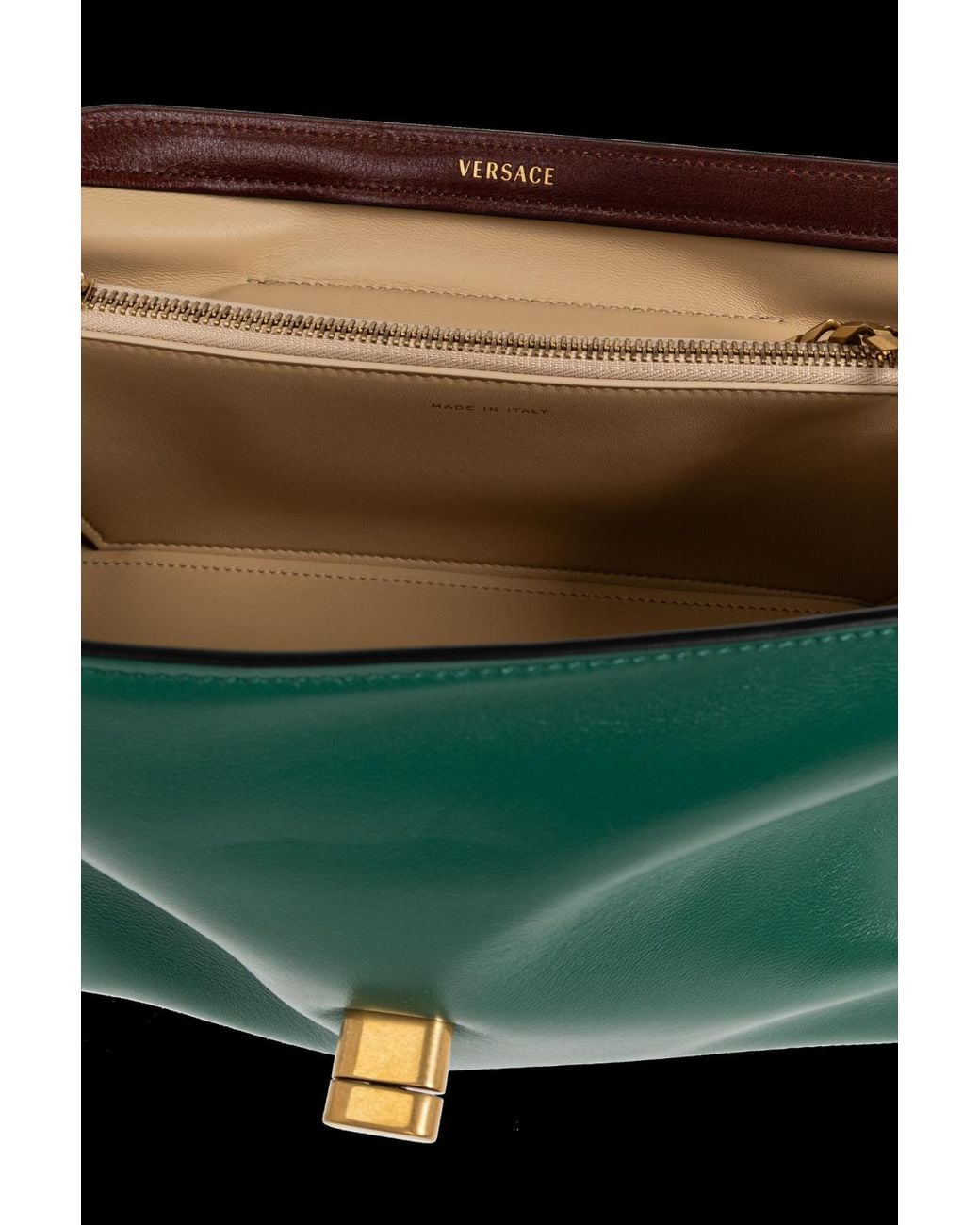 Versace Green Small Chain Shoulder Bag