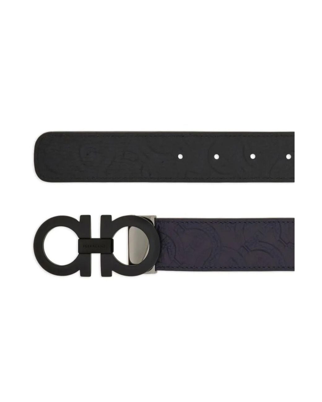 Ferragamo White Ferragamo Reversible Gancini Buckle Belt for men
