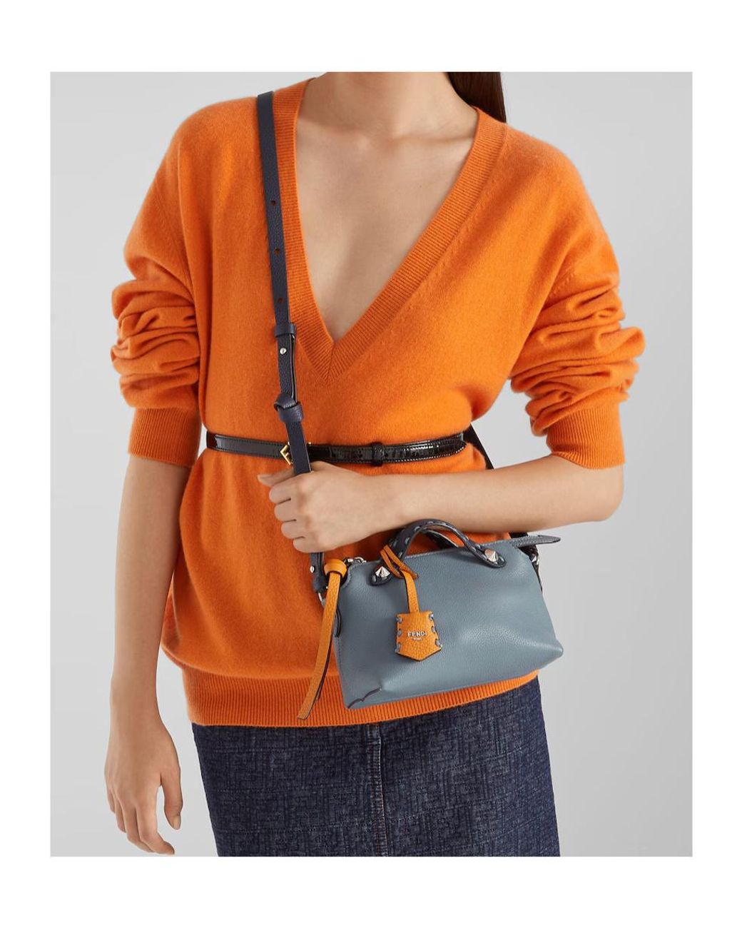 Fendi Blue By The Way Selleria Mini Tote Bag
