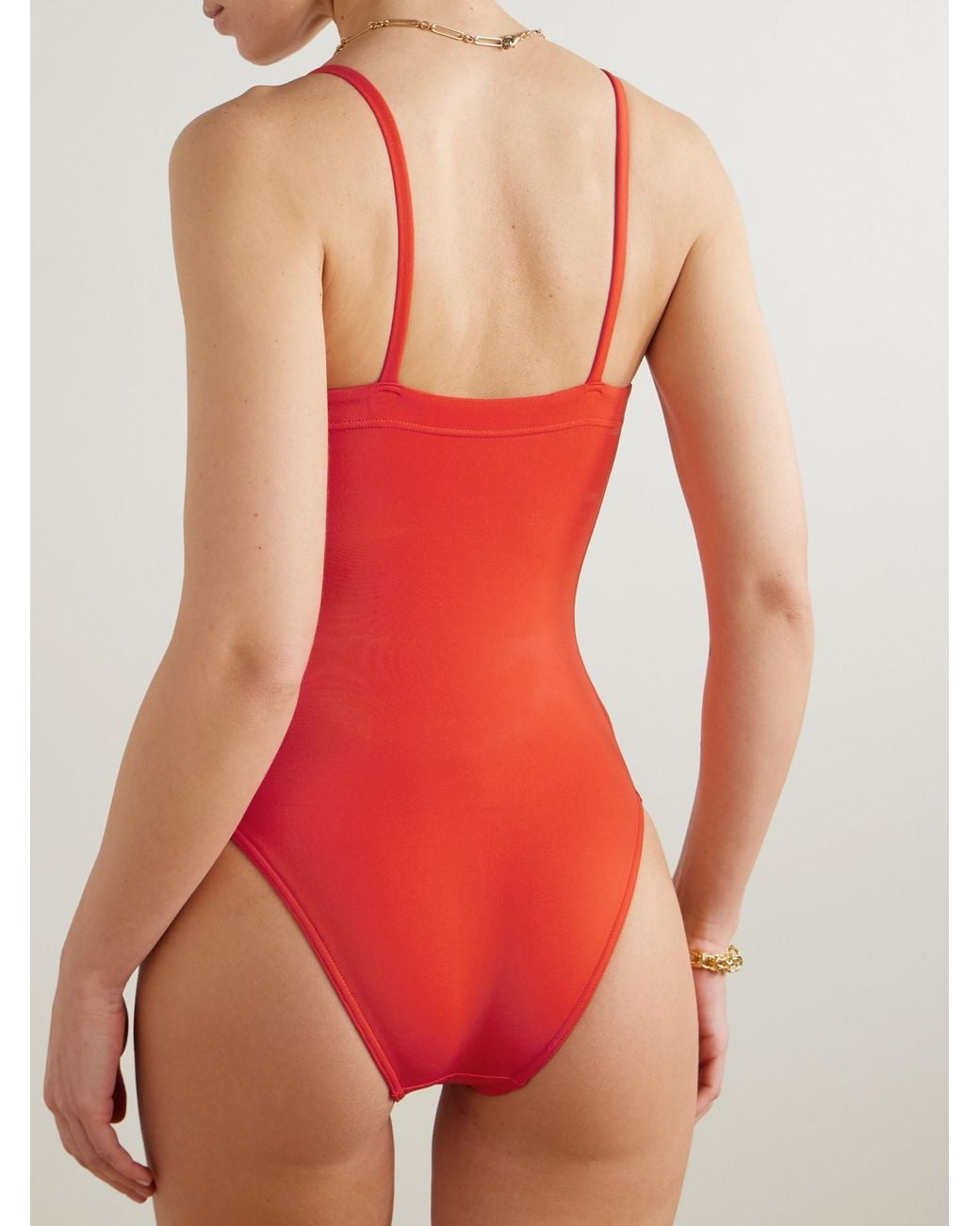 Eres Red Minimal Block One-Piece Swimsuit