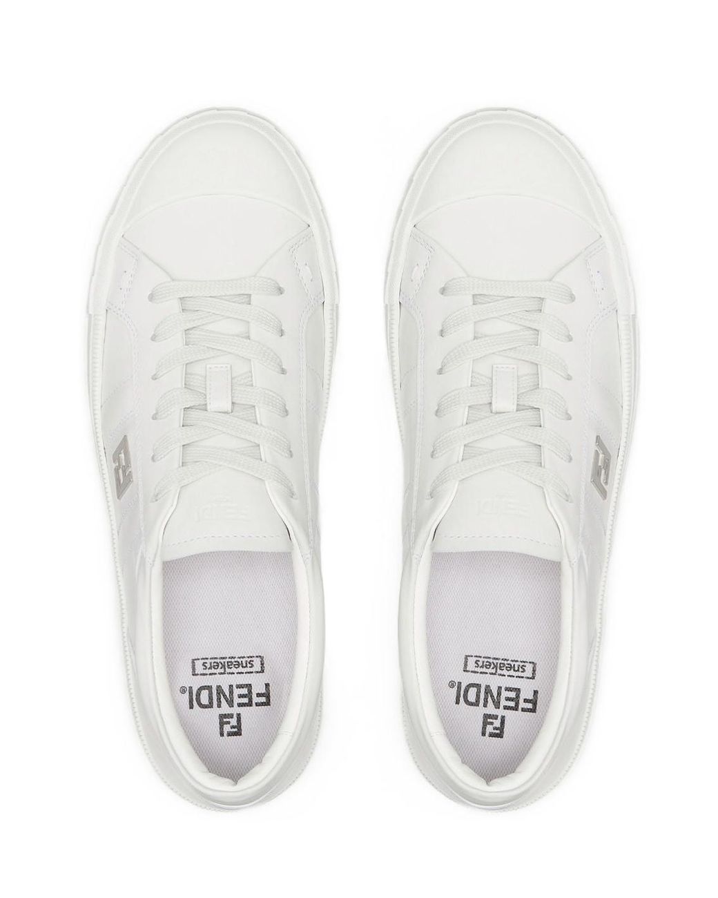 Fendi White Domino Low-Top Sneakers for men