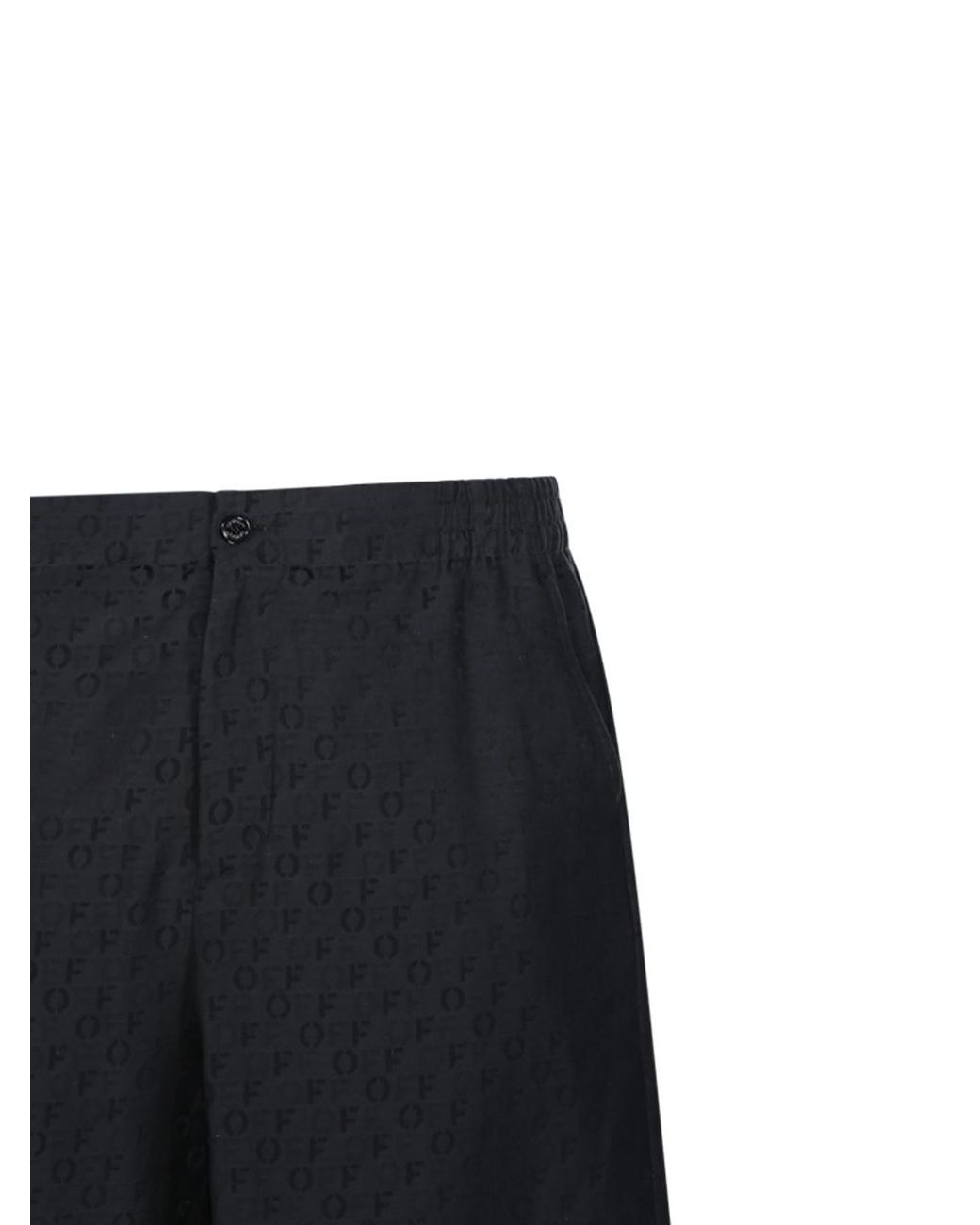 Off-White c/o Virgil Abloh Black All-Over Logo Patterned Bermuda Shorts for men